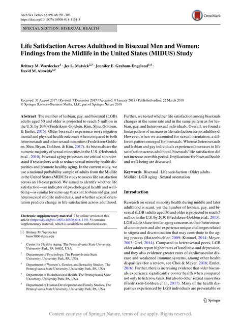 bisexuales mature|Bisexuals’ Life Satisfaction Across Adulthood: Findings from the .